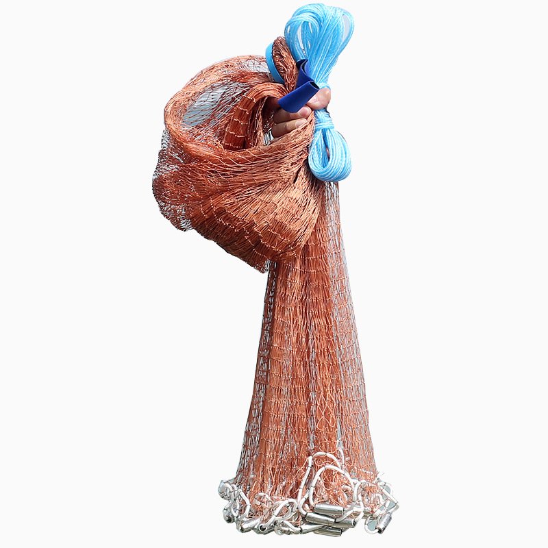 Portable 4-12 ft atarraya Easy throw fishing net tire line without frisbee hand cast net