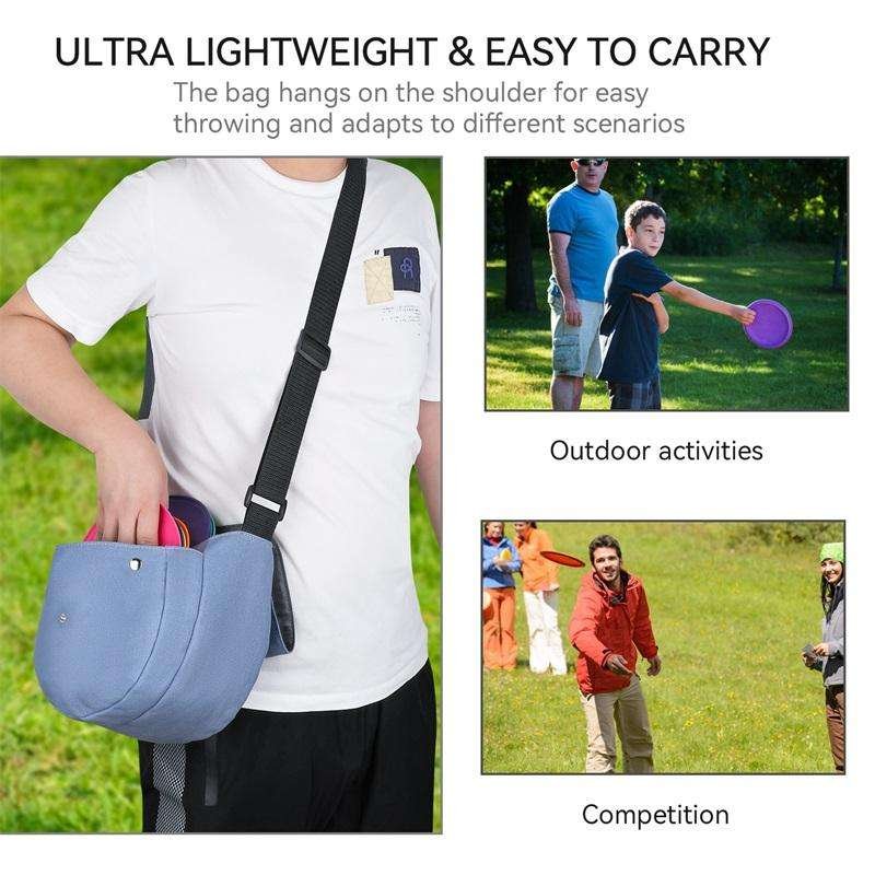 OEM ODM Disc Golf Bags Canvas Shoulder Bags For Golf Frisbee Storage Organizer with Water Bottle Mesh Packet Sports Crossbody Ba