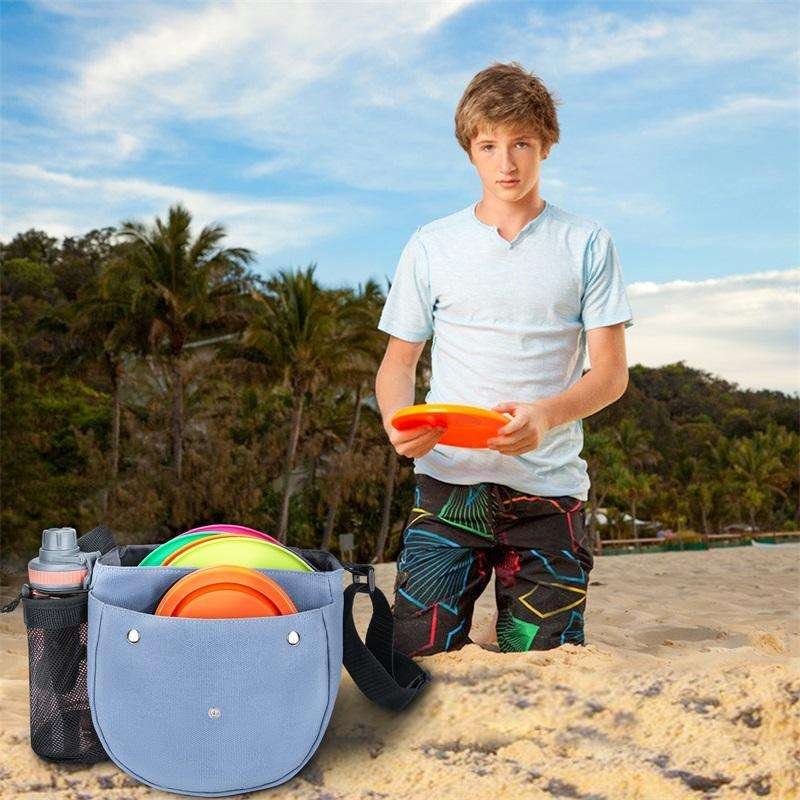OEM ODM Disc Golf Bags Canvas Shoulder Bags For Golf Frisbee Storage Organizer with Water Bottle Mesh Packet Sports Crossbody Ba