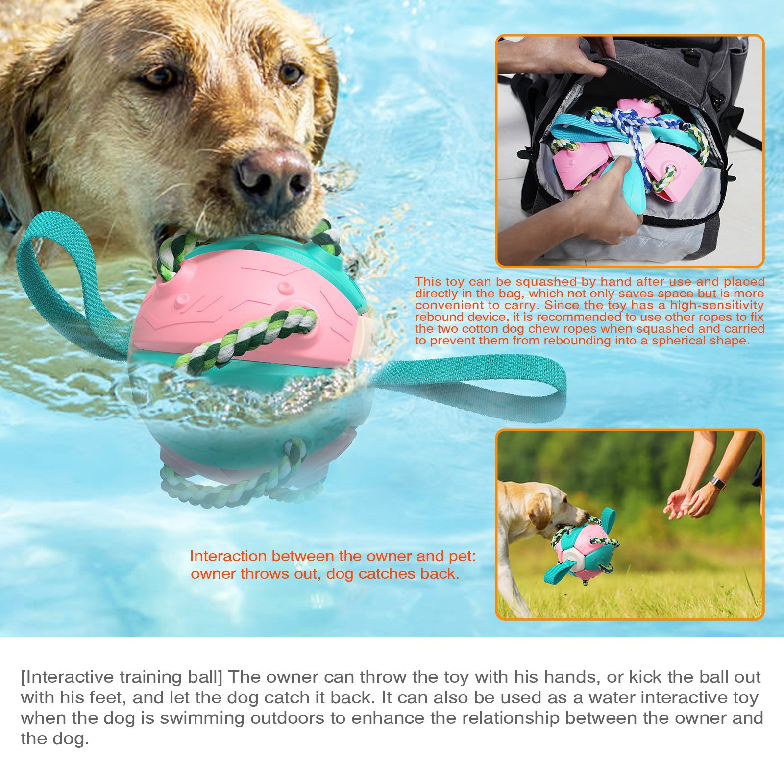 Pet Frisbeed Dog Chew Ball Toys for Aggressive Chewers Interactive Flying Disc Exercise Toys Rebound Frisbeed Balls