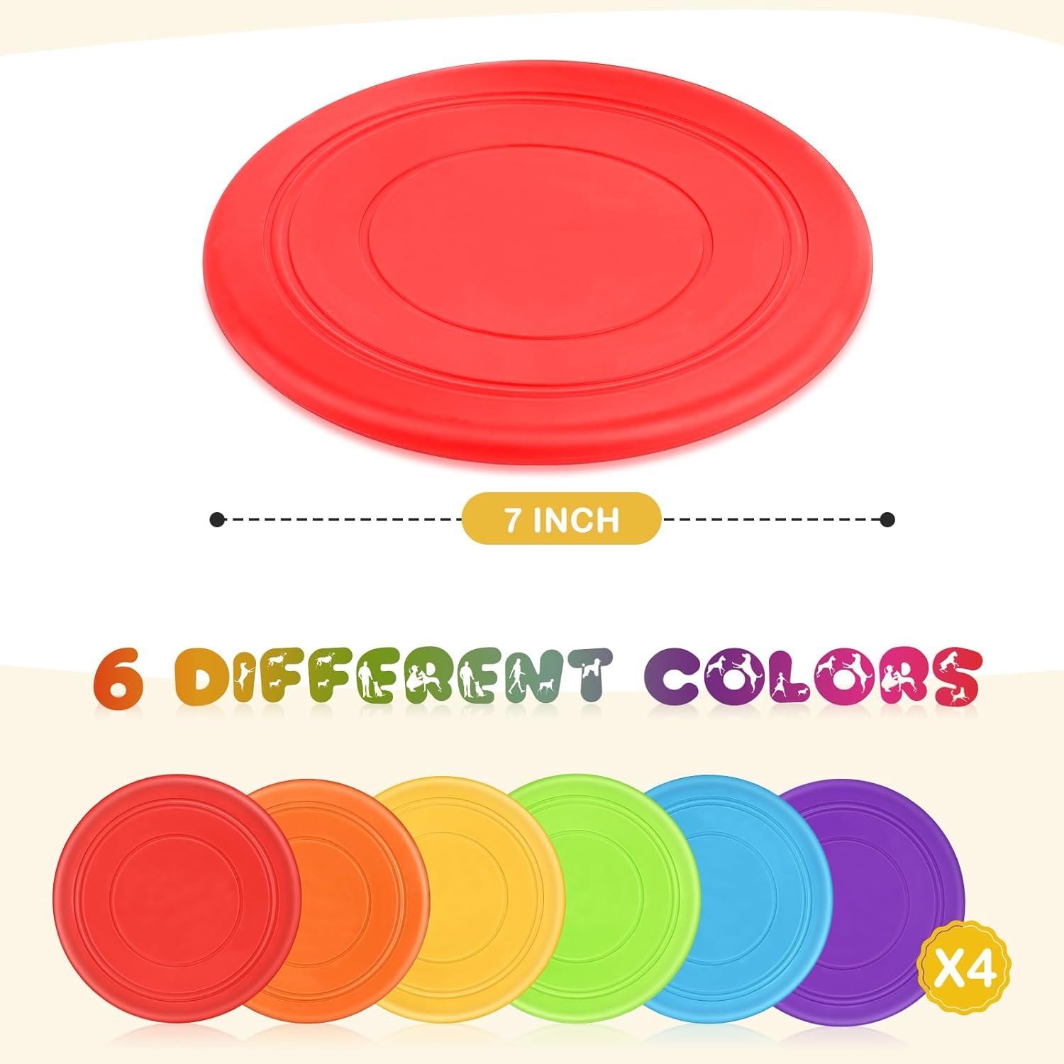 7 Inch frisbeed custom logo Silicone Flying Disks Kids&pet dog Flying Disc Set water flying disc for Fun Family Beach Game