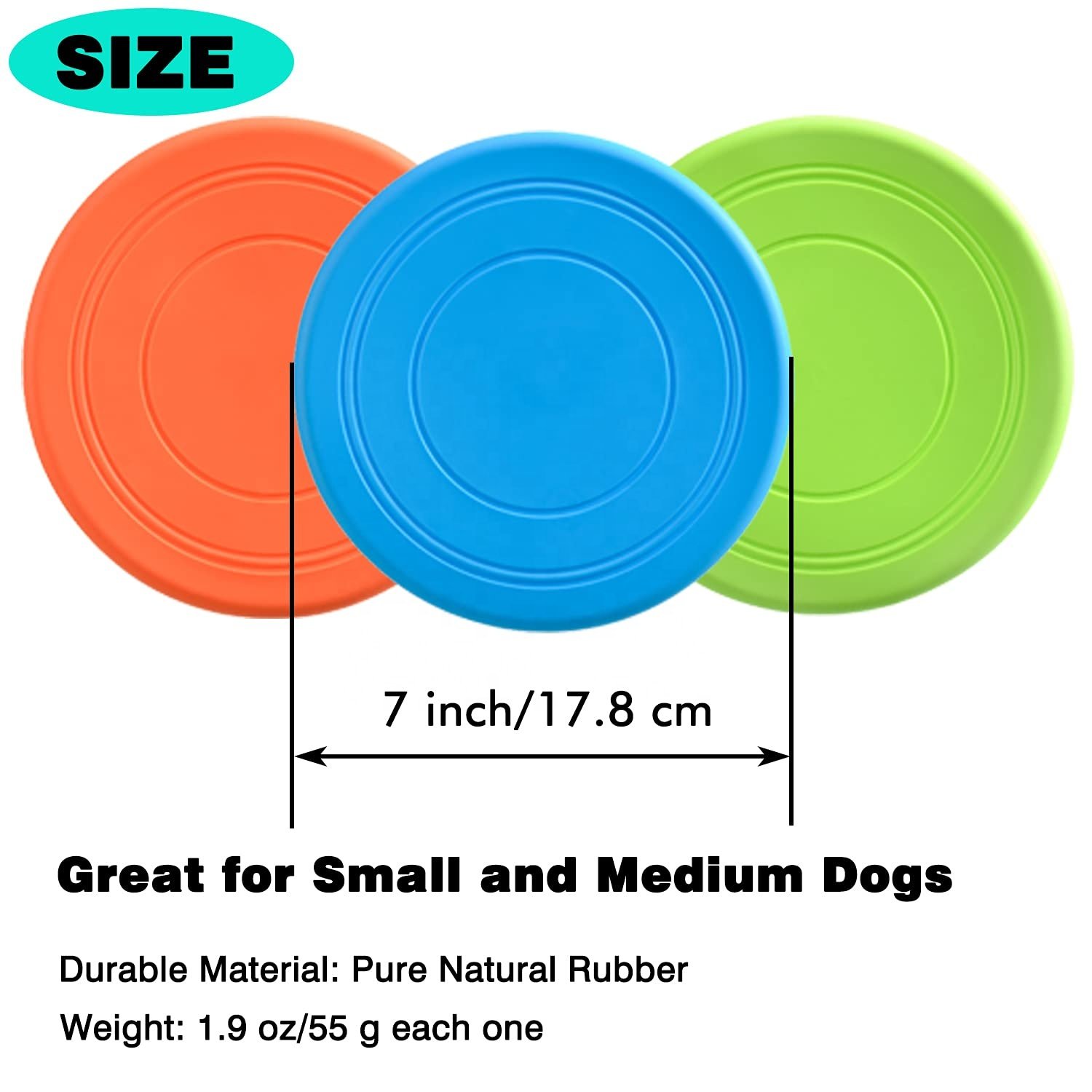 Dog Soft Rubber Interactive Lightweight Flying Disc Dog Toy for Small Large Dogs