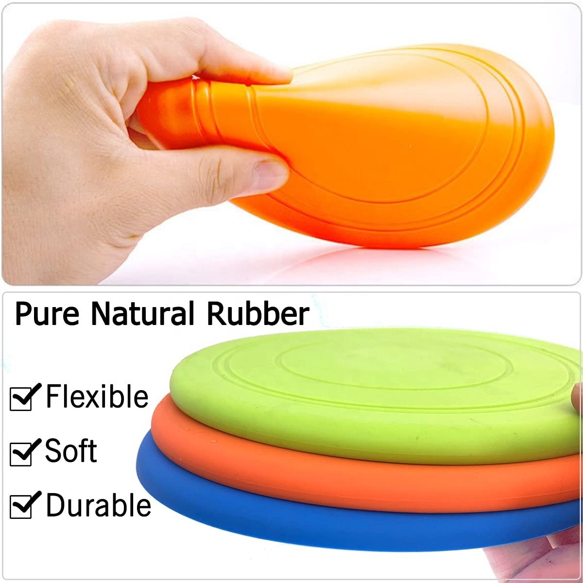 Dog Soft Rubber Interactive Lightweight Flying Disc Dog Toy for Small Large Dogs
