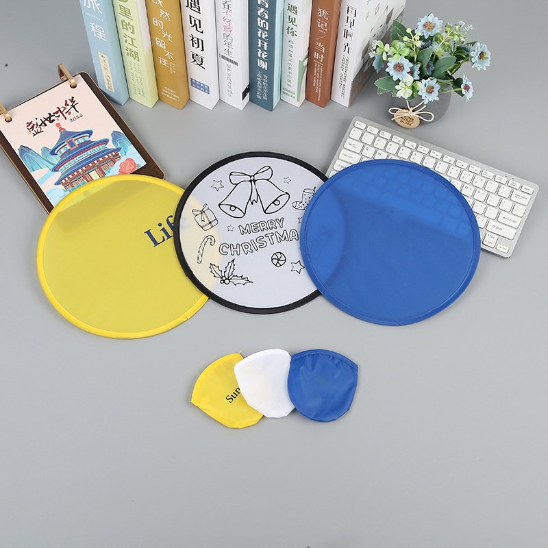 Outdoor Sublimation Soft Pet Collapsible Frisbeed Round Shape Folding Hand Fan Saucer Nylon Playing Disc With Pouch