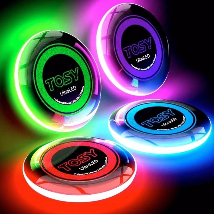 High quality outdoor LED light-emitting Electronic Frisbees glow-in-the-dark motion 36 light beads color-changing Frisbees