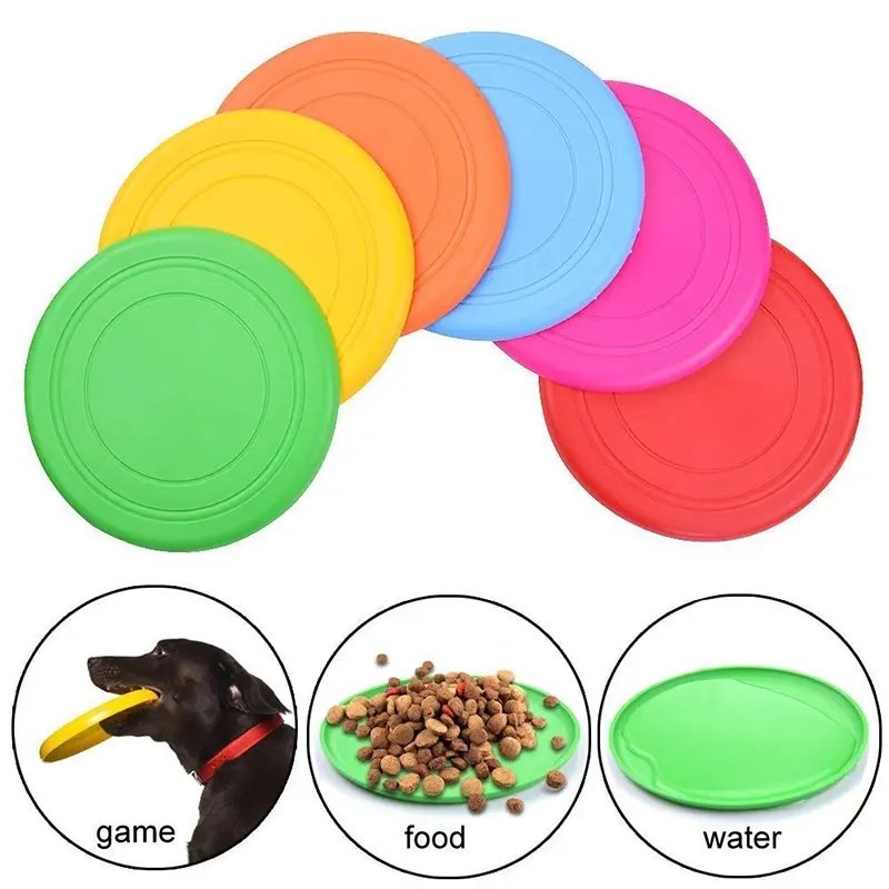Customized Durable Soft Non-Slip Dog Flying Disc TPR Game Frisbeed Pet Bite Resistant Frisbeed Outdoor Training Dog Toys