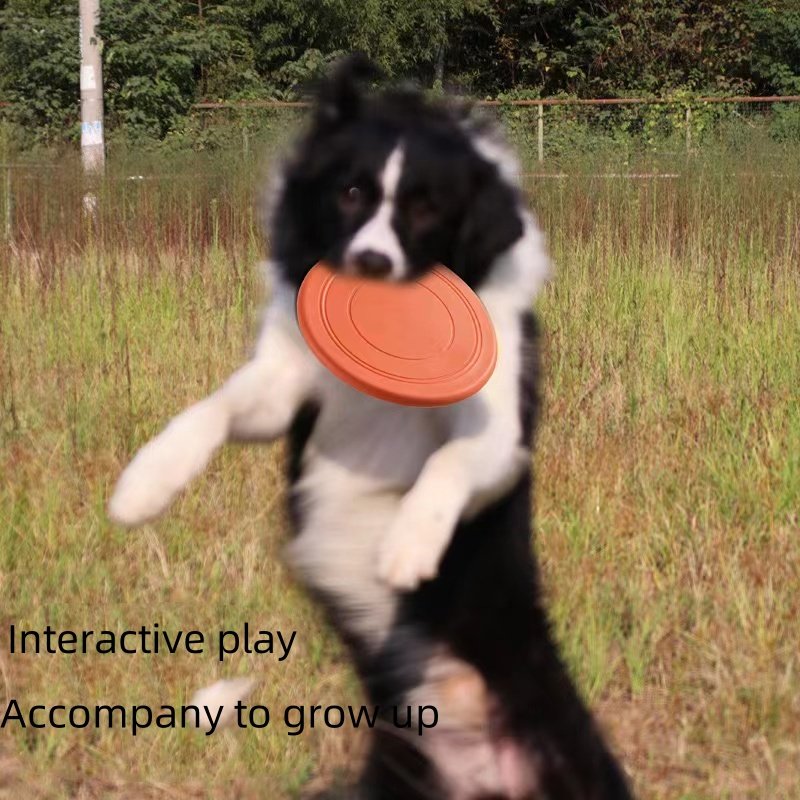 Pet toy Dog Frisbee Pet toy Frisbee Dog silicone bite resistant Frisbee can float training throwing toys Non-toxic Natural Soft