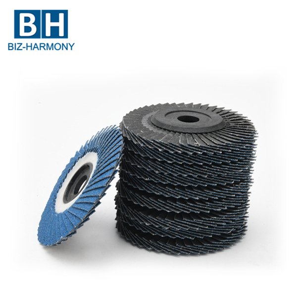 Flower Shape Abrasive Combined Plastic Cap Blue Zirconium Oxide Grit 60 4 Inch 115 125 mm Flap Discs