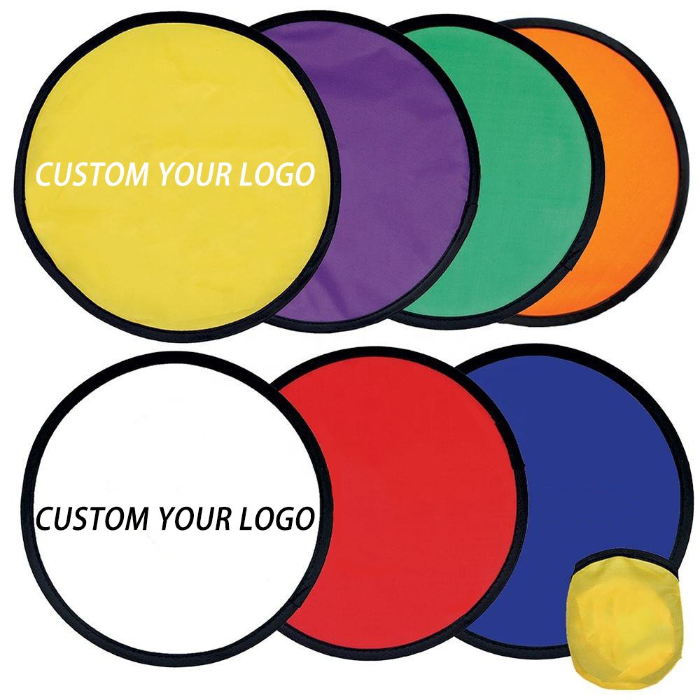 OEM Custom Outdoor Kids Flying Frisbeed Sports Toy Foldable Flyer Folding Handheld Fan Nylon Round Disc
