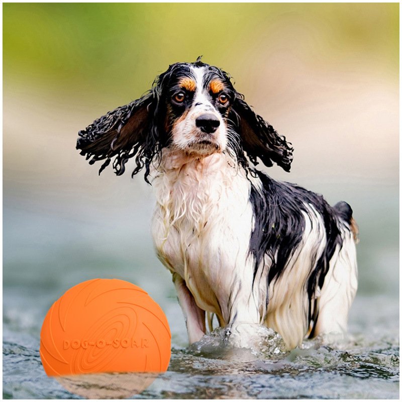 Dog Chew Toys Resistance Bite Soft Rubber Toys Pet Flying Discs Dog Frisbeed Pet Training Toy Interactive Discs