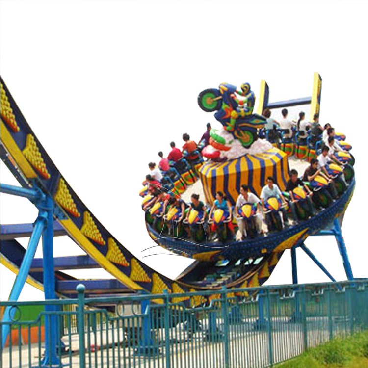 Extreme Attractions Park Flying UFO Disk Frisbee on Track Mega Disco Ride