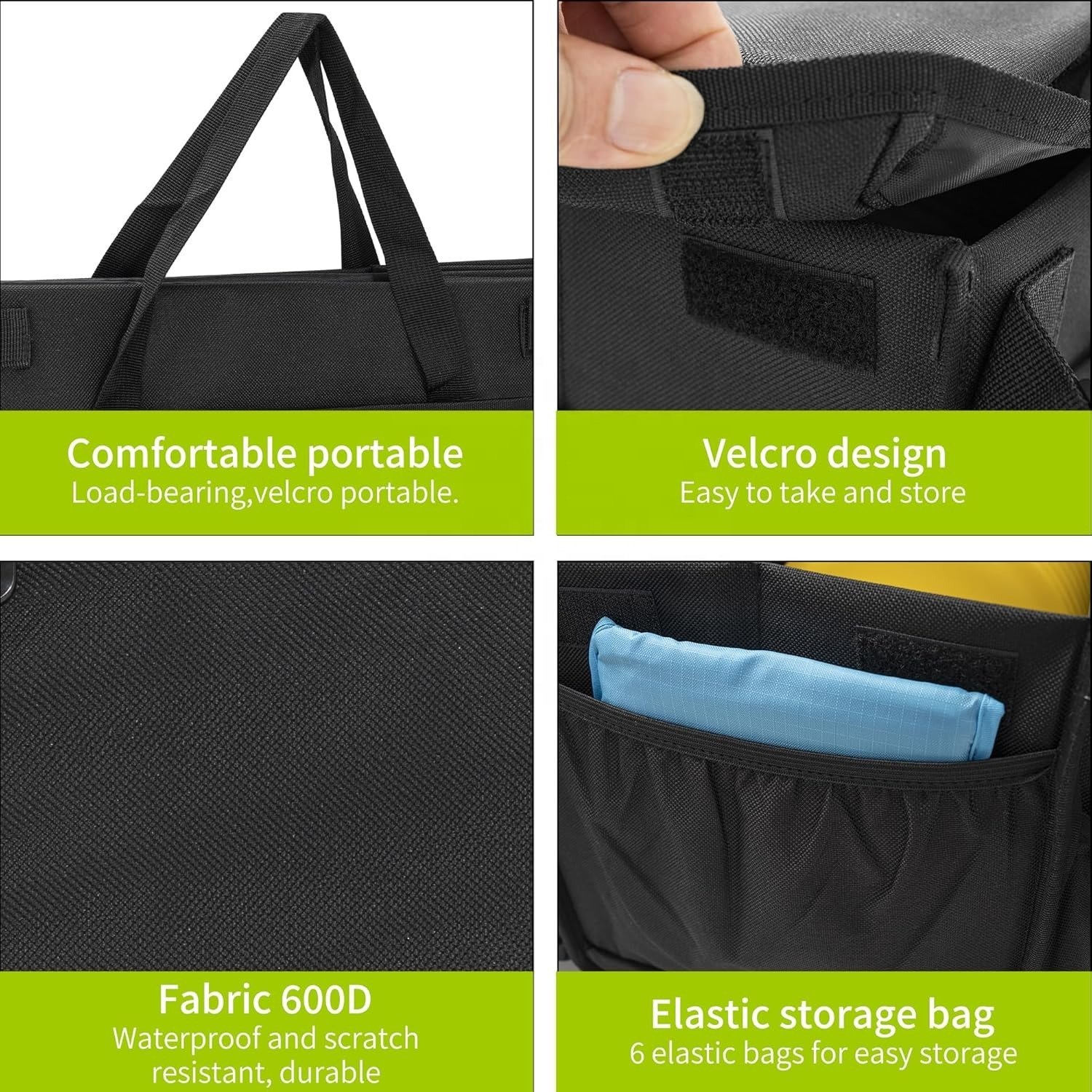 Factory Wholesale Outdoor Golf Frisbee Holder Disc Golf Tote Bag Foldable Trunk Organizer Storage Bags