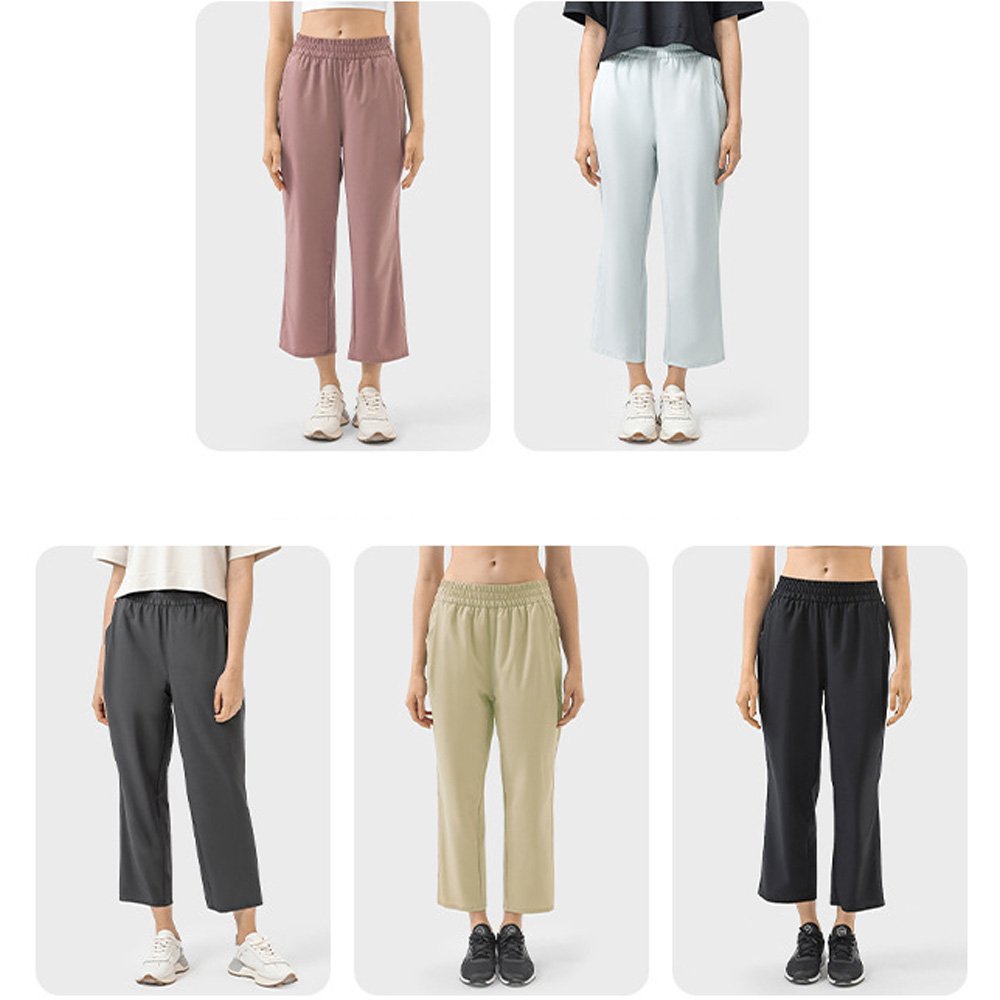 ice feeling casual loose quick-drying Outdoor Running Fitness Pants with pockets women yoga leggings