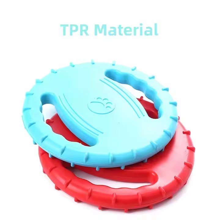 Hot Sales TPR Indestructible Sound Voice Floating Frisbees Training Squeak Flying Disc Interactive Pet Dog Chew Toys