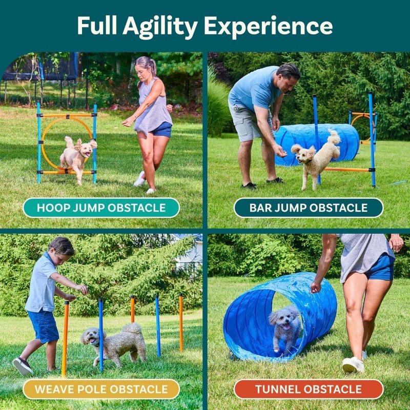 Pet Obstacle Course Backyard Tunnel Dog Agility Training Equipment for Dogs Outdoor