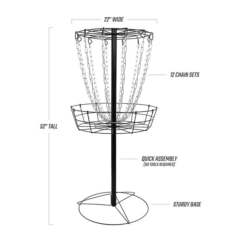 TY-1020G 24-Chain Target Pro Disc Golf Basket Disc Golf Basket Professional Disc Golf Basket