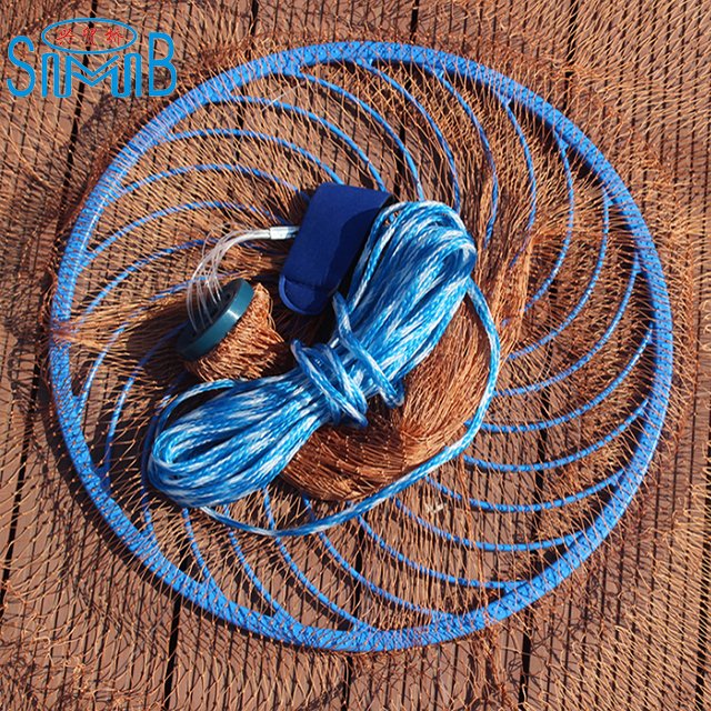 Diameter 7.2m Japanese Style Hand Throw Casting Net Tire Line Fishing Cast Net with Plastic Ring Frisbee