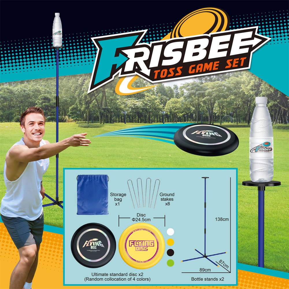 Outdoor Sports Toys Disc Target Game 2 Pieces Flying Discs Frisbeed Set Throwing Game Set for Boys and Girls