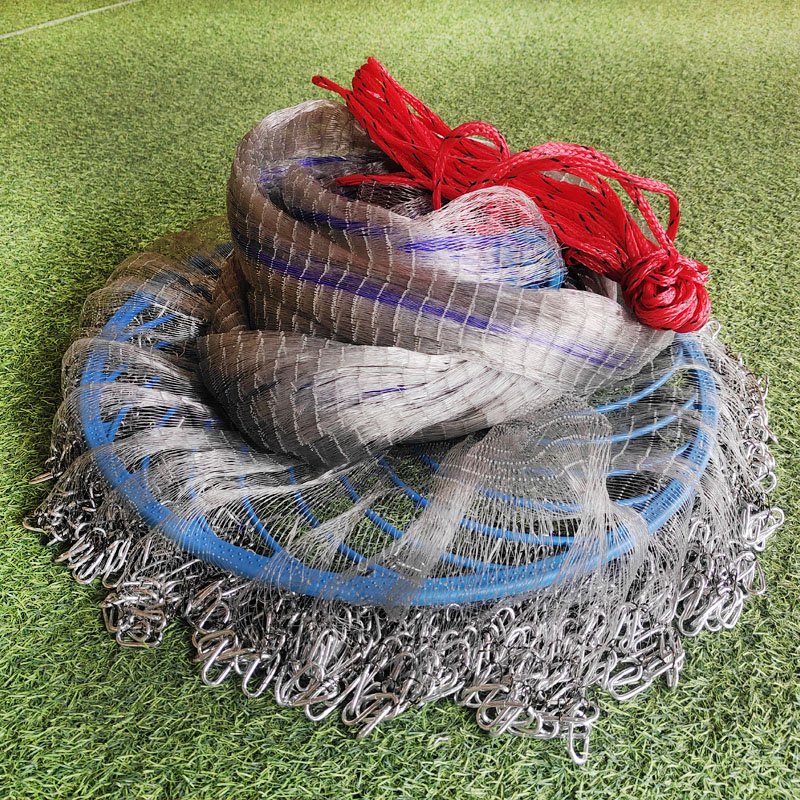 American style frisbee, loopless casting, hand thrown fishing net, lead pendant, iron pendant, and iron chain material