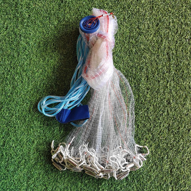 American style frisbee, loopless casting, hand thrown fishing net, lead pendant, iron pendant, and iron chain material