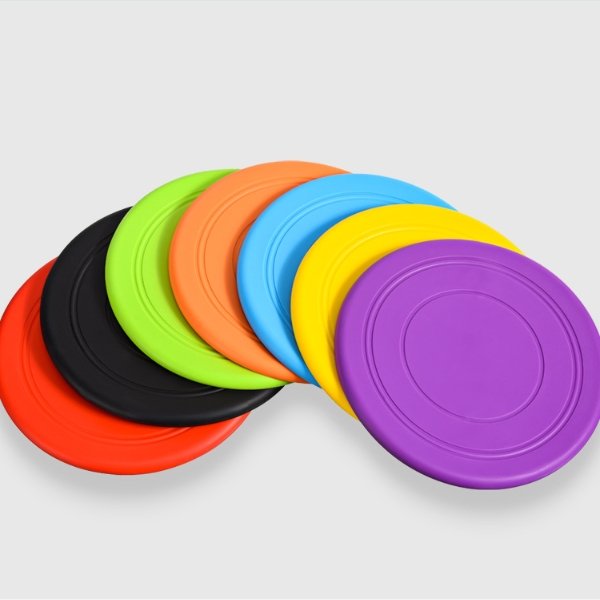 Soft Thick Silicone Pet Mat Round Mini Flying Disc Rubber Dog Toy Ring Silicone Frisbeed for Outdoor Training