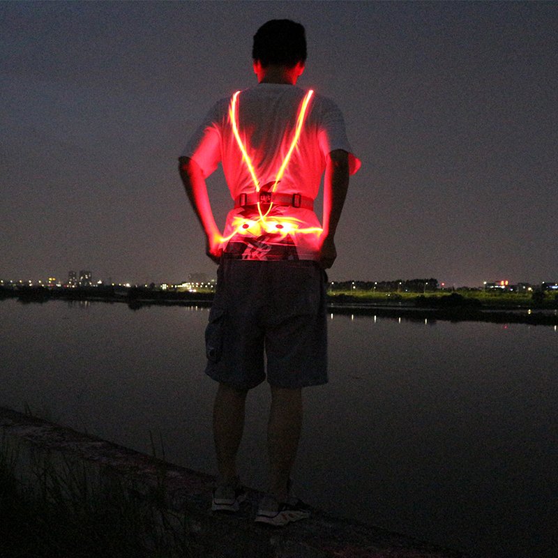 glowing reflective led running vest for night sport