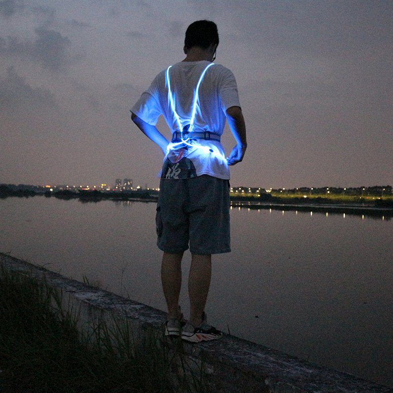 glowing reflective led running vest for night sport
