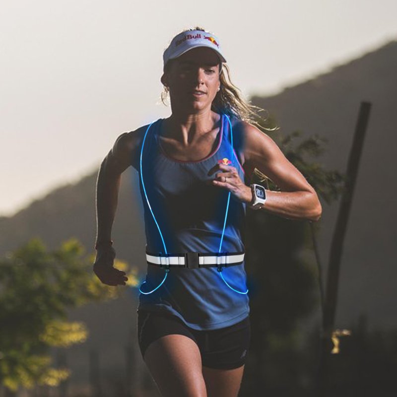glowing reflective led running vest for night sport