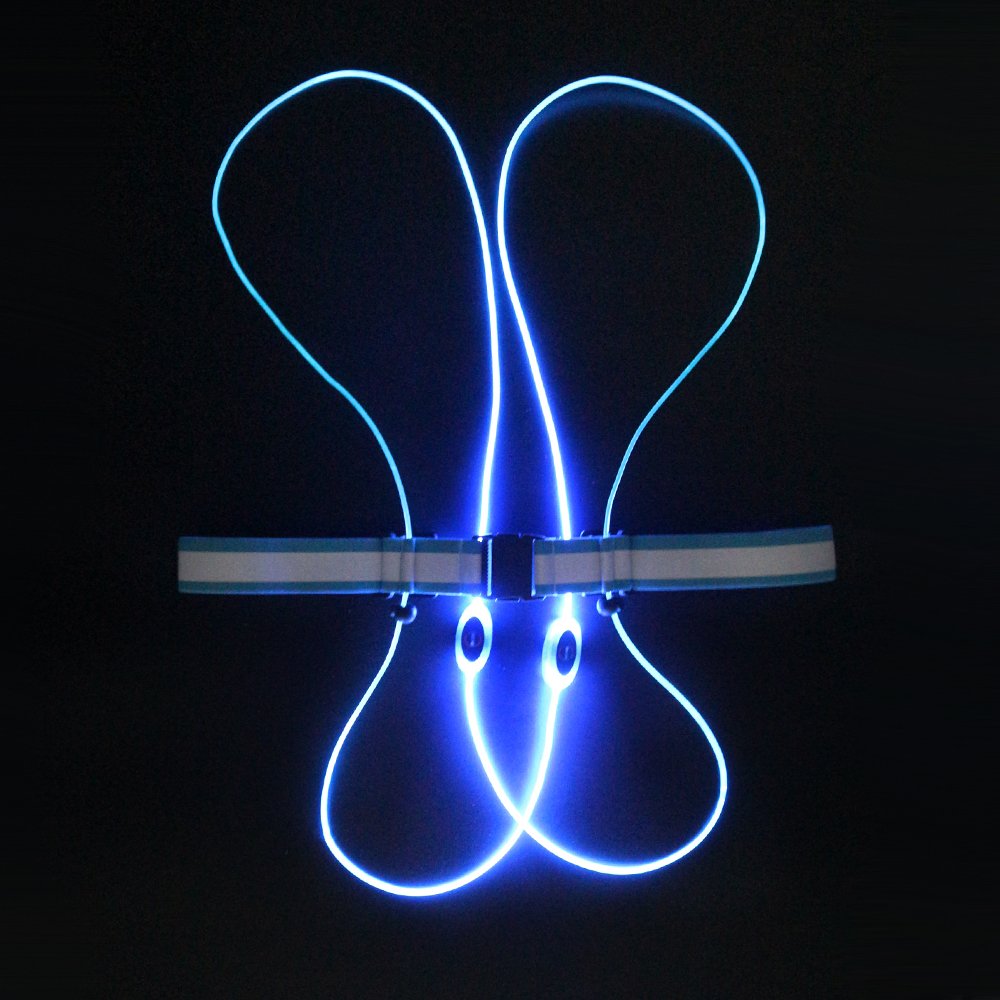 glowing reflective led running vest for night sport