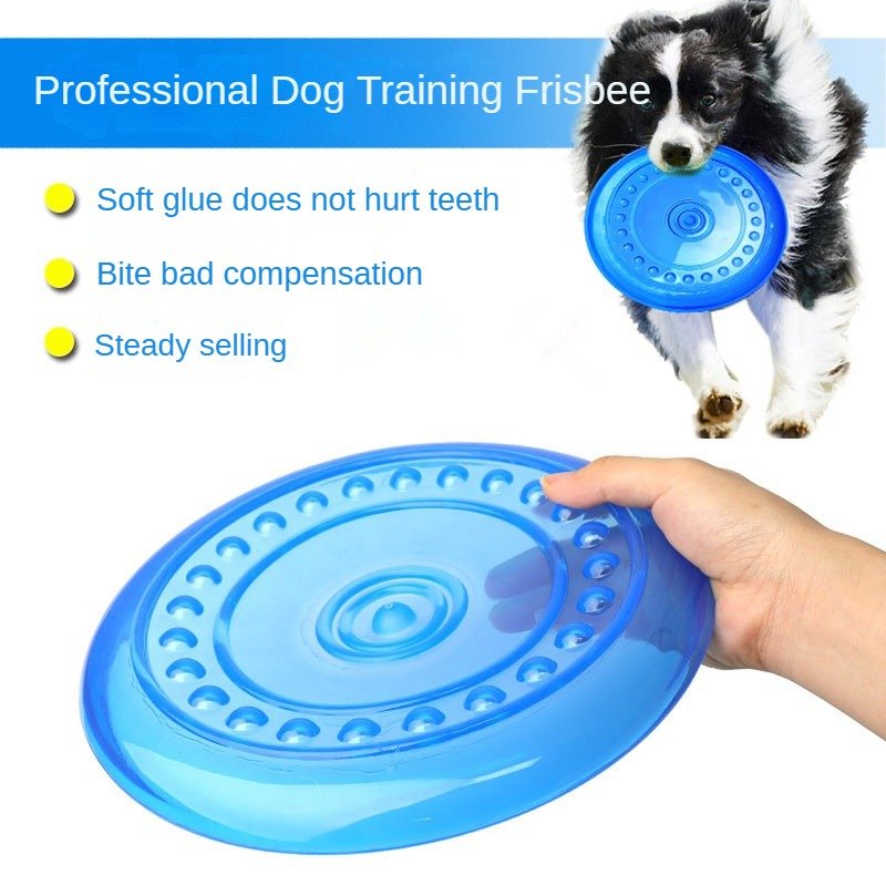 Large Dog Golden Retriever Pet Frisbee Toy TPR Soft Bite-Resistant Easy to Throw Dog UFO Outdoor Training Dog Supplies