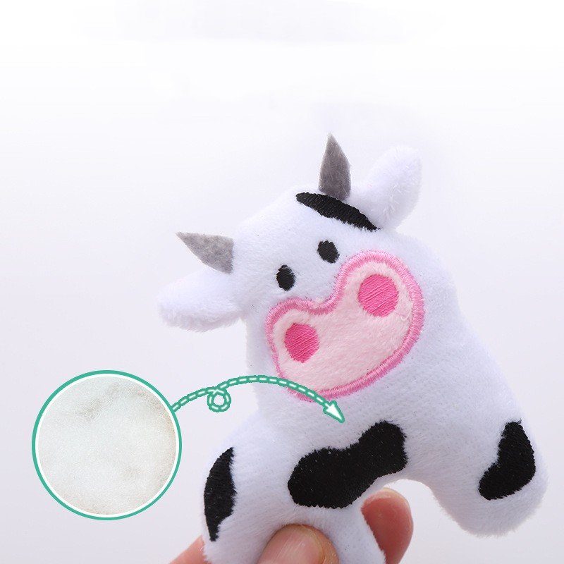 Wholesale pet toys Fun interactive animal chewable Mint plush cow crocodile bird shape cat toys