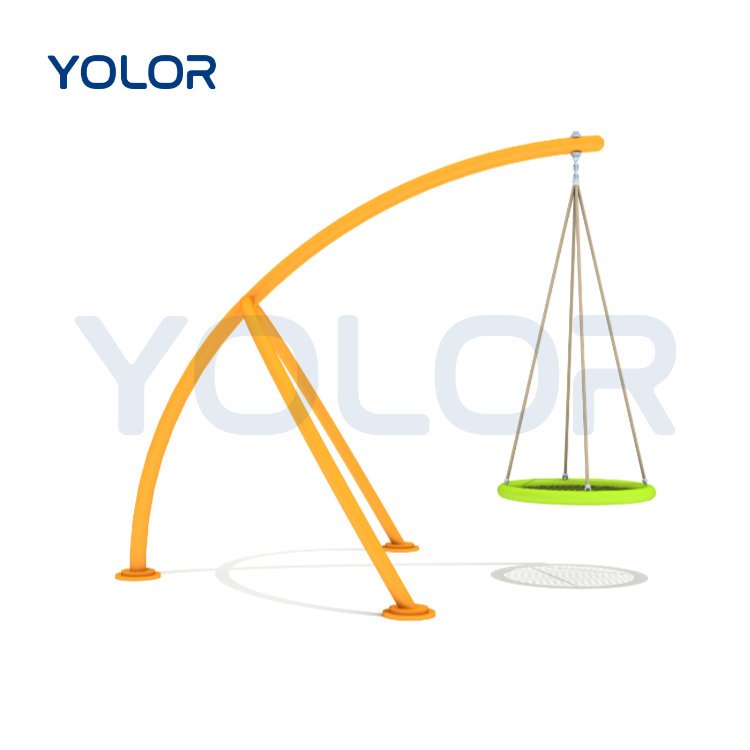 China Selling Playground Equipment Leisure Swing Park Round Frisbee Weave Net Safety Swing Seat Amusement Equipment