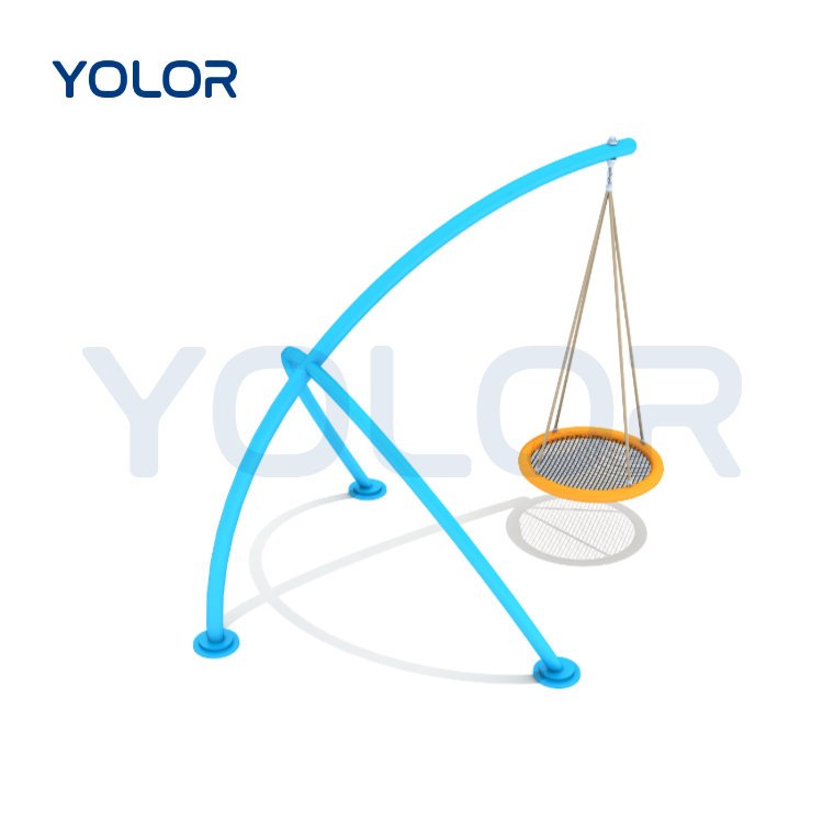 China Selling Playground Equipment Leisure Swing Park Round Frisbee Weave Net Safety Swing Seat Amusement Equipment