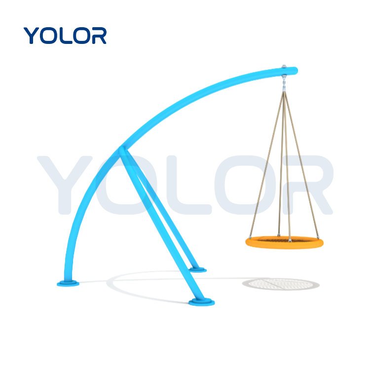 China Selling Playground Equipment Leisure Swing Park Round Frisbee Weave Net Safety Swing Seat Amusement Equipment