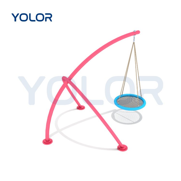 China Selling Playground Equipment Leisure Swing Park Round Frisbee Weave Net Safety Swing Seat Amusement Equipment