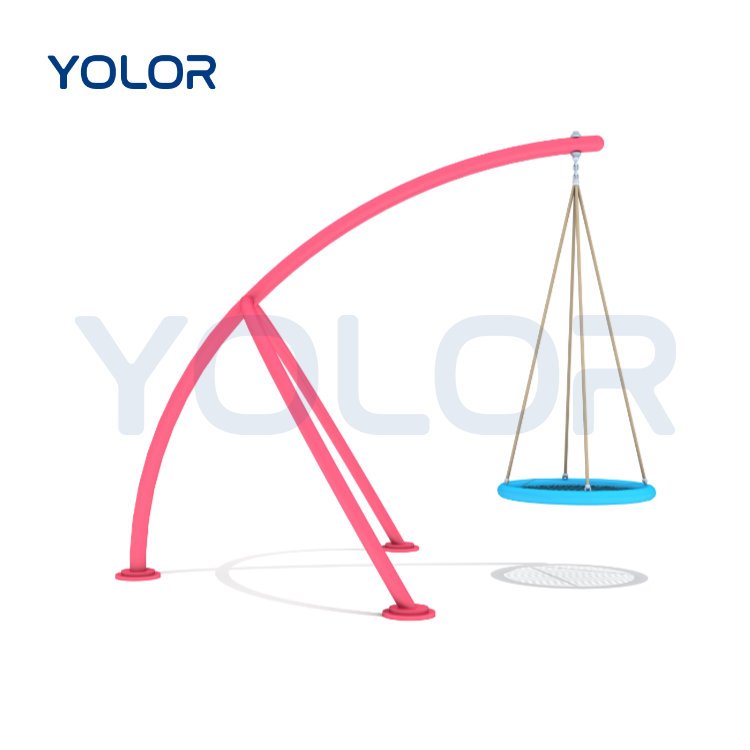 China Selling Playground Equipment Leisure Swing Park Round Frisbee Weave Net Safety Swing Seat Amusement Equipment