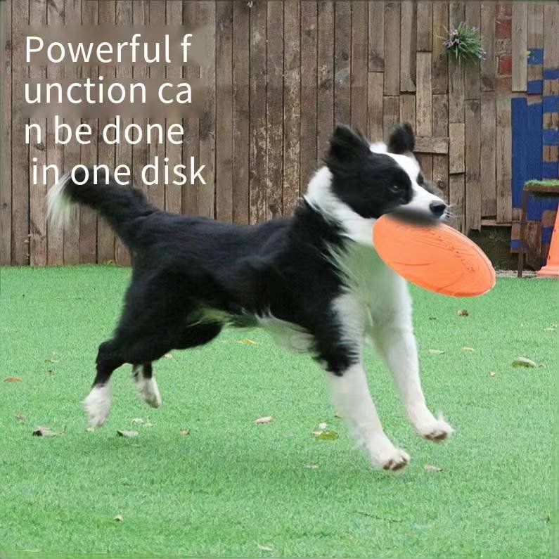 Outdoor Interactive Dog Toy Silicon Dog Fly Disc Soft Rubber Training Frisbeed Toy Throw Fatch Plate Pet Colorful Running Toy