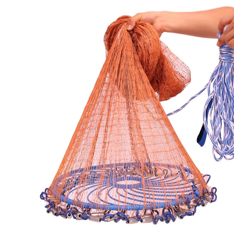Portable Drawstring Casting Tire Line Bait Easy Throw Hand Trawler Nylon American Style Fishing Cast Net