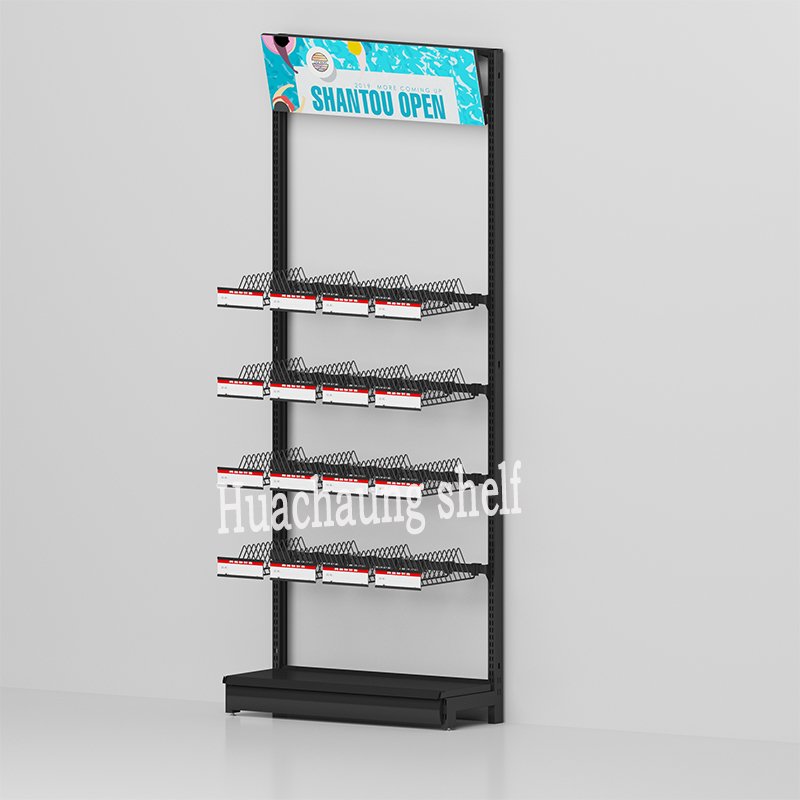 New design frisbee floor display stand rack frisbee brackets shelf with hooks customized frisbee full set of props hang shelving