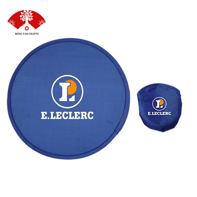 Custom soft flying frisbeed sublimation blank foldable fans heat press nylon flying disc fan advertising fan outdoor sports