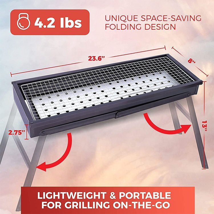 Foldable mini grill for outdoor backyard camping picnic beach cooking barbecue grill