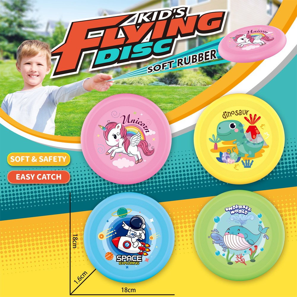 18CM Flying Disc 8 Pieces in 1 Set Soft Summer Garden Outdoor Sport Toy Throwing Toys Cartoon Flying Frisbeed