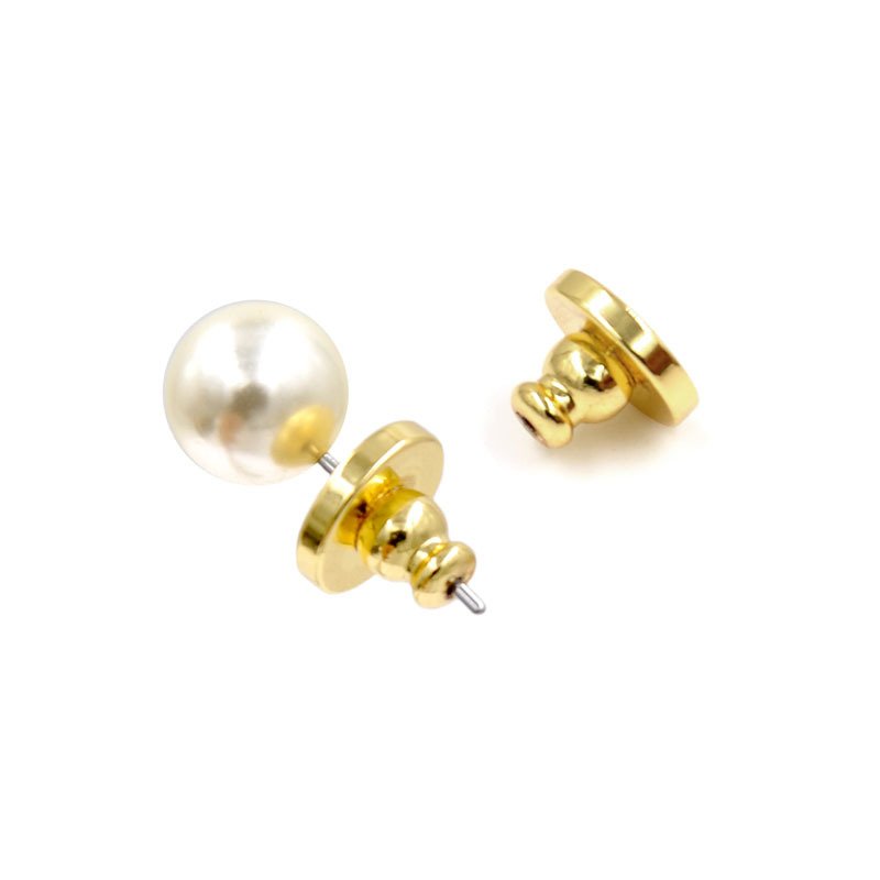 Copper Ear Press Engraved Logo Frisbee Ear Plugs Plated 18k Gold Warhead Flying Saucer Metal Lathe Ear Studs Earring Back