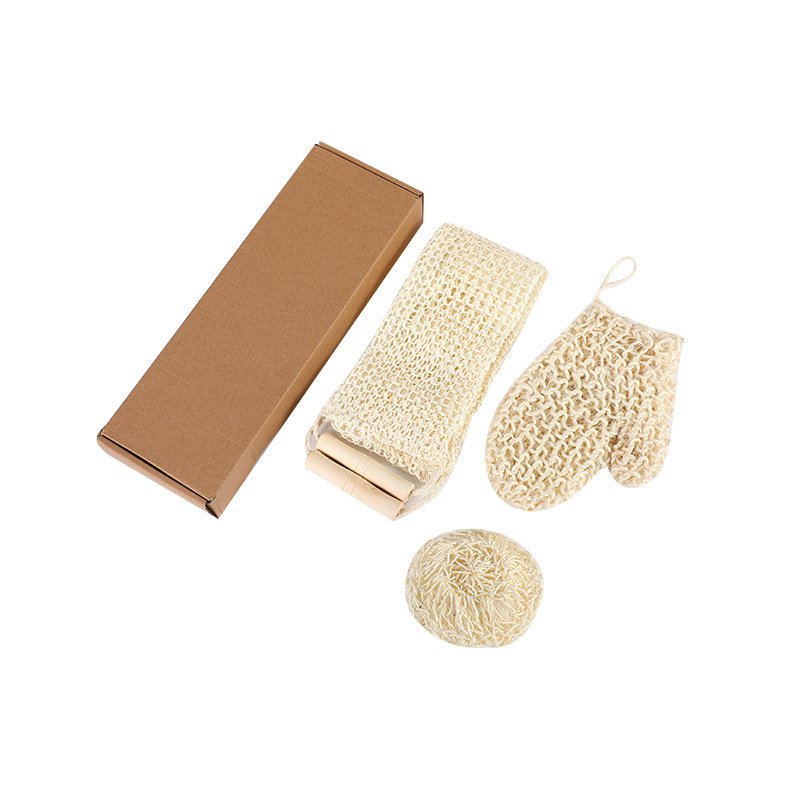 Promotional 3-Piece Spa Bath Gift Set for Beauty Includes Sisal Gloves, Sisal Back Strips and Sisal Frisbee