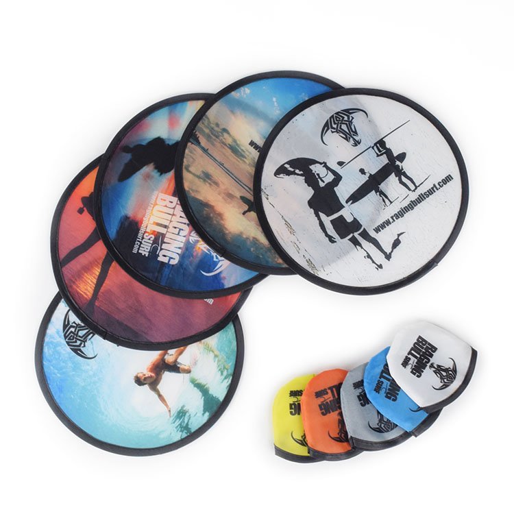 New Design Promotional Gifts Pet Dog Toy Nylon Cloth Fabric Flying Disc Foldable Frisbeed