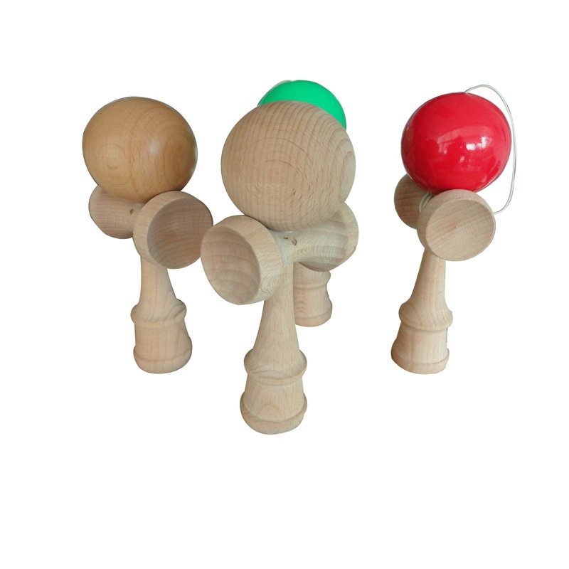 Kendama Beech Wood Toy - Ball with Extra String - Strengthens Hand and Eye Coordination