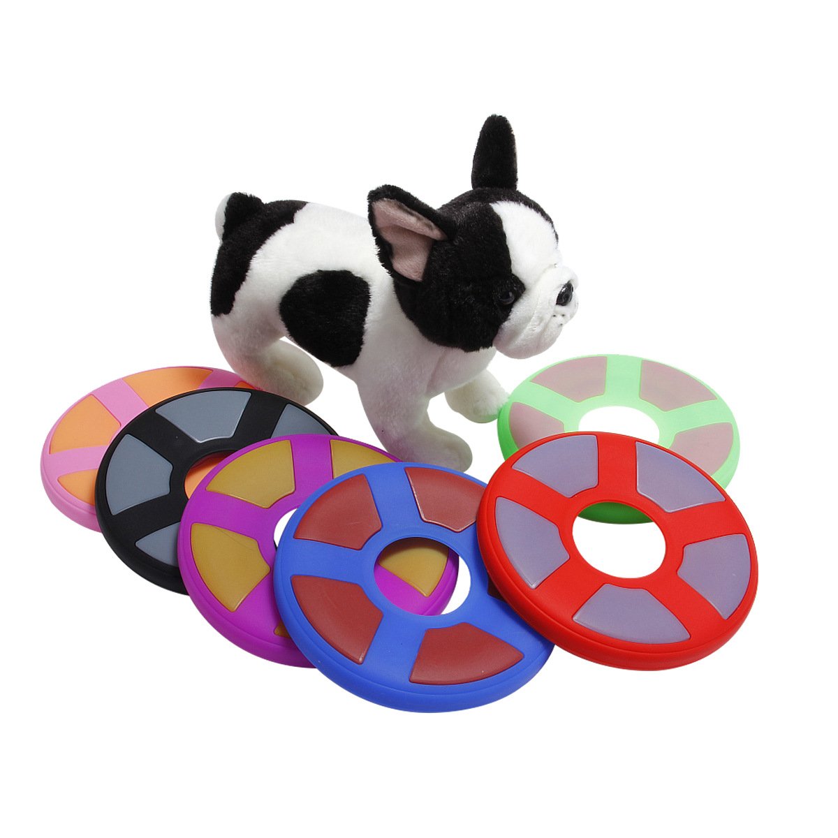 Custom Flying Dog Frisbee Discs Durable Interactive Pet Training Dog Frisbee Toys Chew Resistance Soft Rubber Toys Dog Frisbee