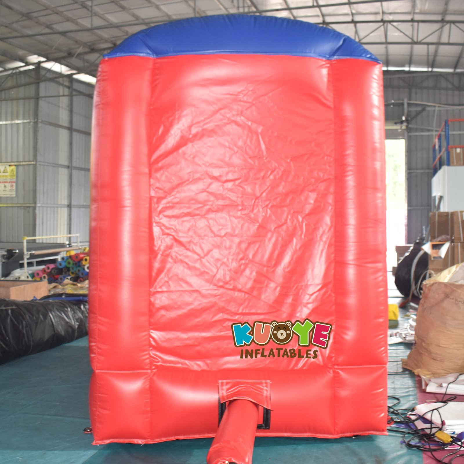 Hot sale carnival games pvc inflatable frisbee challenge game with blower for party rental and events