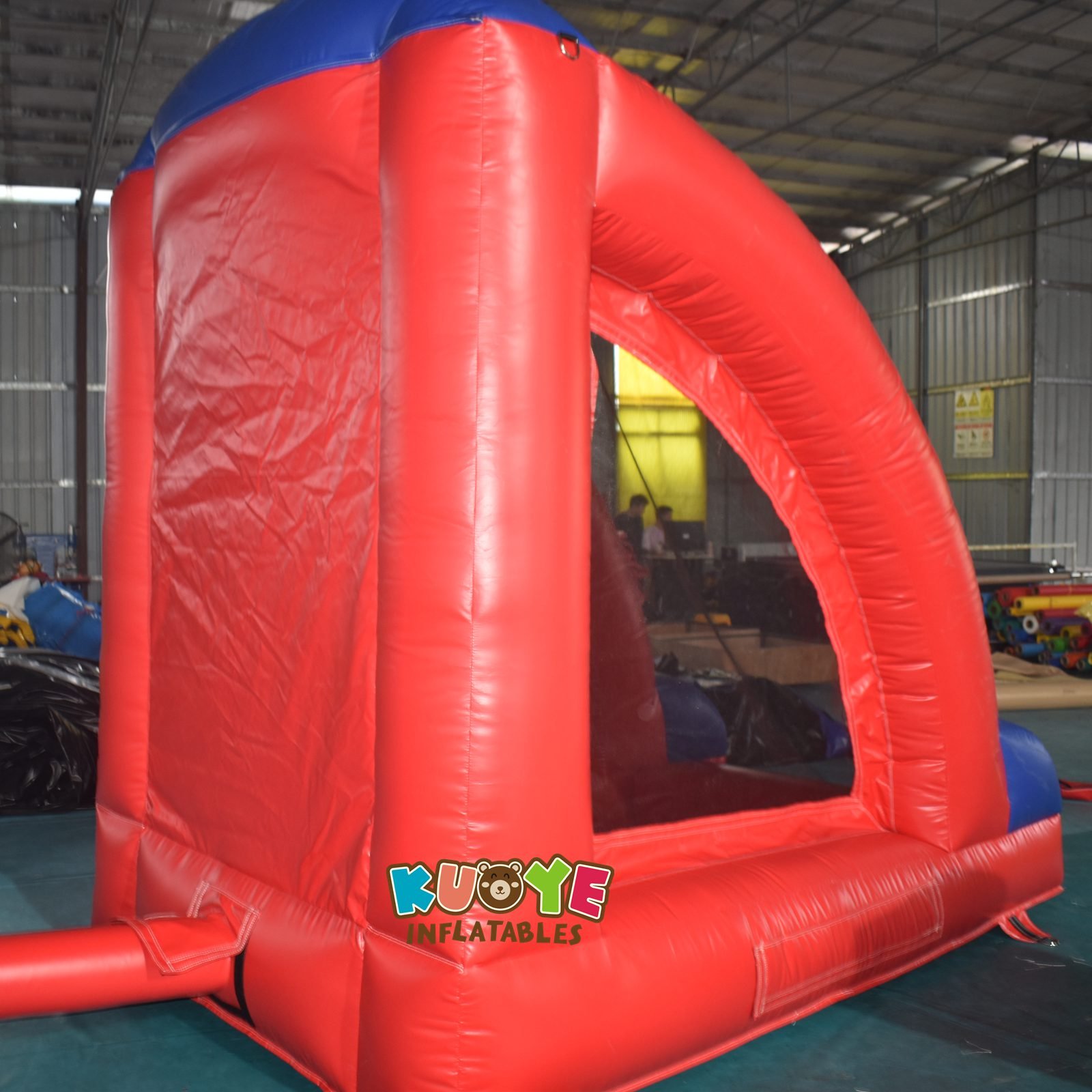 Hot sale carnival games pvc inflatable frisbee challenge game with blower for party rental and events