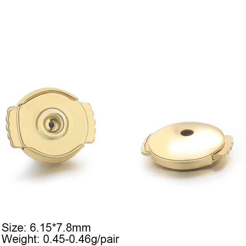 Real Solid 18K Gold Earring Backs Stopper AU750 Earrings Post Back Fine Jewelry DIY Jewelry Accessories